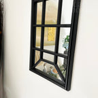 Black Gothic Arch Window Mirror 70cm