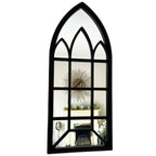 Black Gothic Arch Window Mirror 70cm