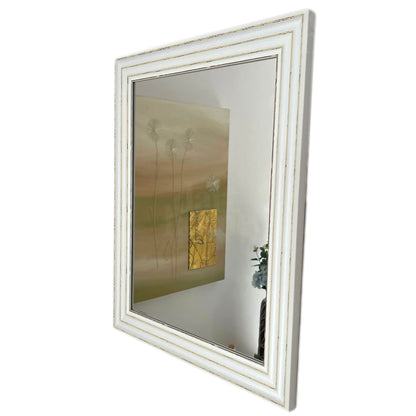 White Bevelled Wall Mirror - Plastic Frame
