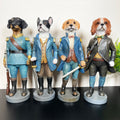 Set Of 4 Military Dog Sculptures