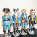 Set Of 4 Military Dog Sculptures
