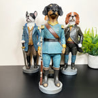 Set Of 4 Military Dog Sculptures