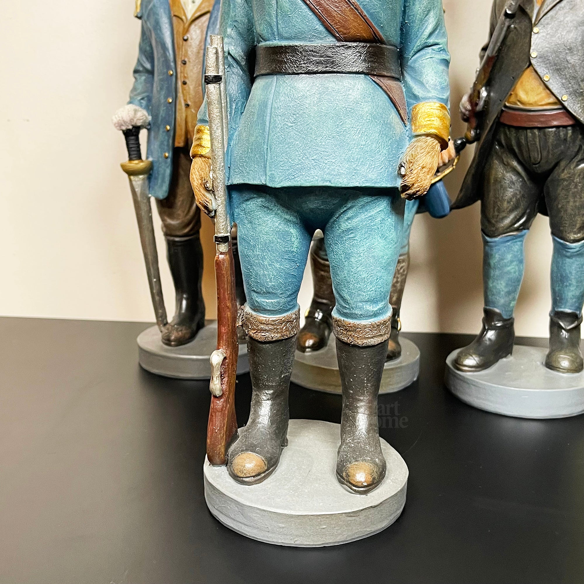 Set Of 4 Military Dog Sculptures