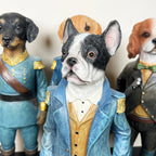 Set Of 4 Military Dog Sculptures