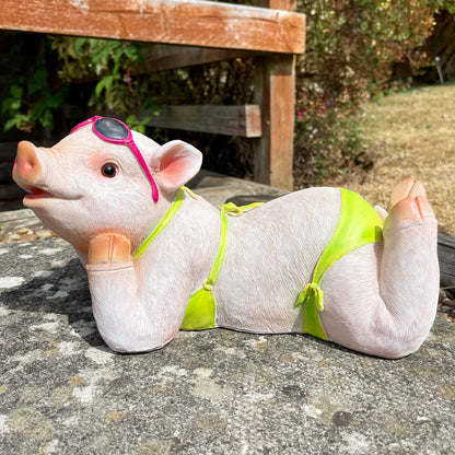 Pink Pig In Bikini Ornament