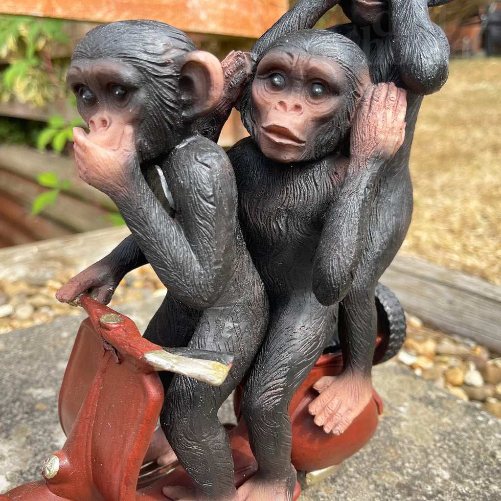 Three Wise Monkeys On Scooter Ornament