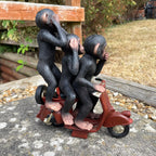 Three Wise Monkeys On Scooter Ornament
