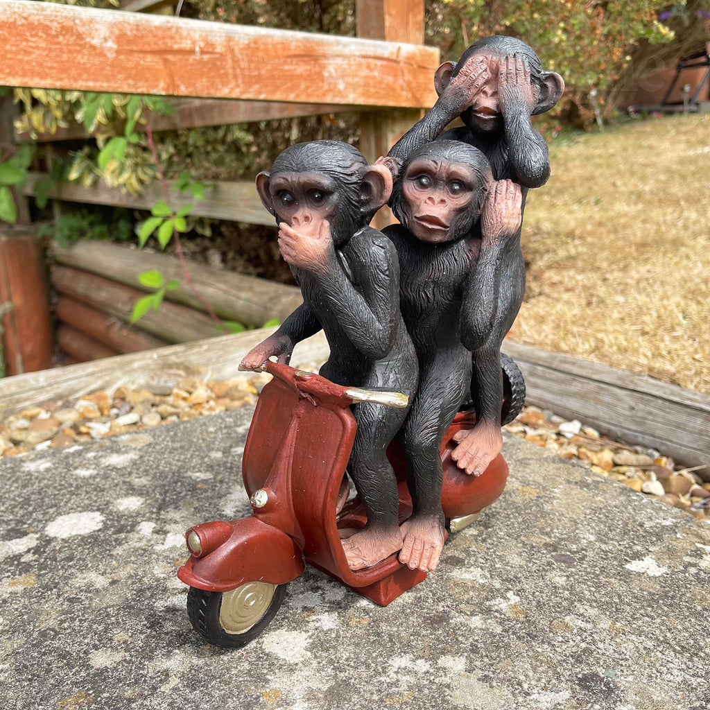 Three Wise Monkeys On Scooter Ornament