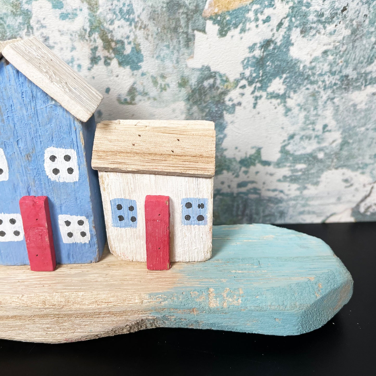 Rustic Wooden Harbour Houses Ornament