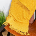 Plaid Ochre Yellow Throw 130x160cm