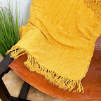 Plaid Ochre Yellow Throw 130x160cm