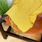 Soft Plaid Mustard Yellow Throw 127cm x 152cm