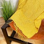 Soft Plaid Mustard Yellow Throw 127cm x 152cm