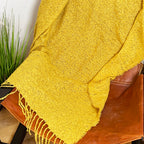 Soft Plaid Mustard Yellow Throw 127cm x 152cm