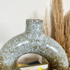 Abstract Speckled Brown Donut Vase