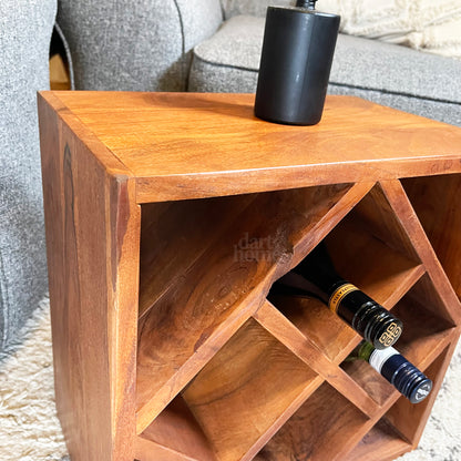 Mango Wood 8 Wine Bottle Holder