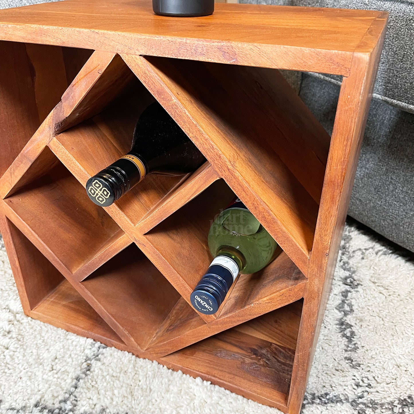 Mango Wood 8 Wine Bottle Holder