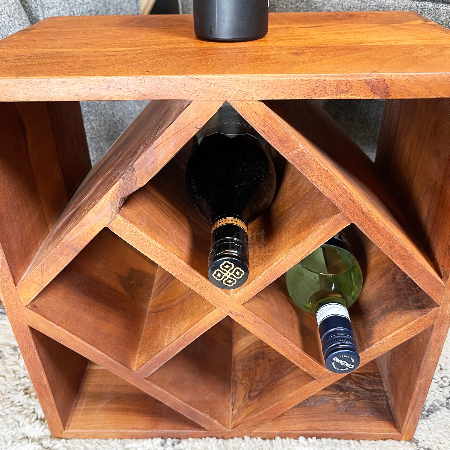 Mango Wood 8 Wine Bottle Holder