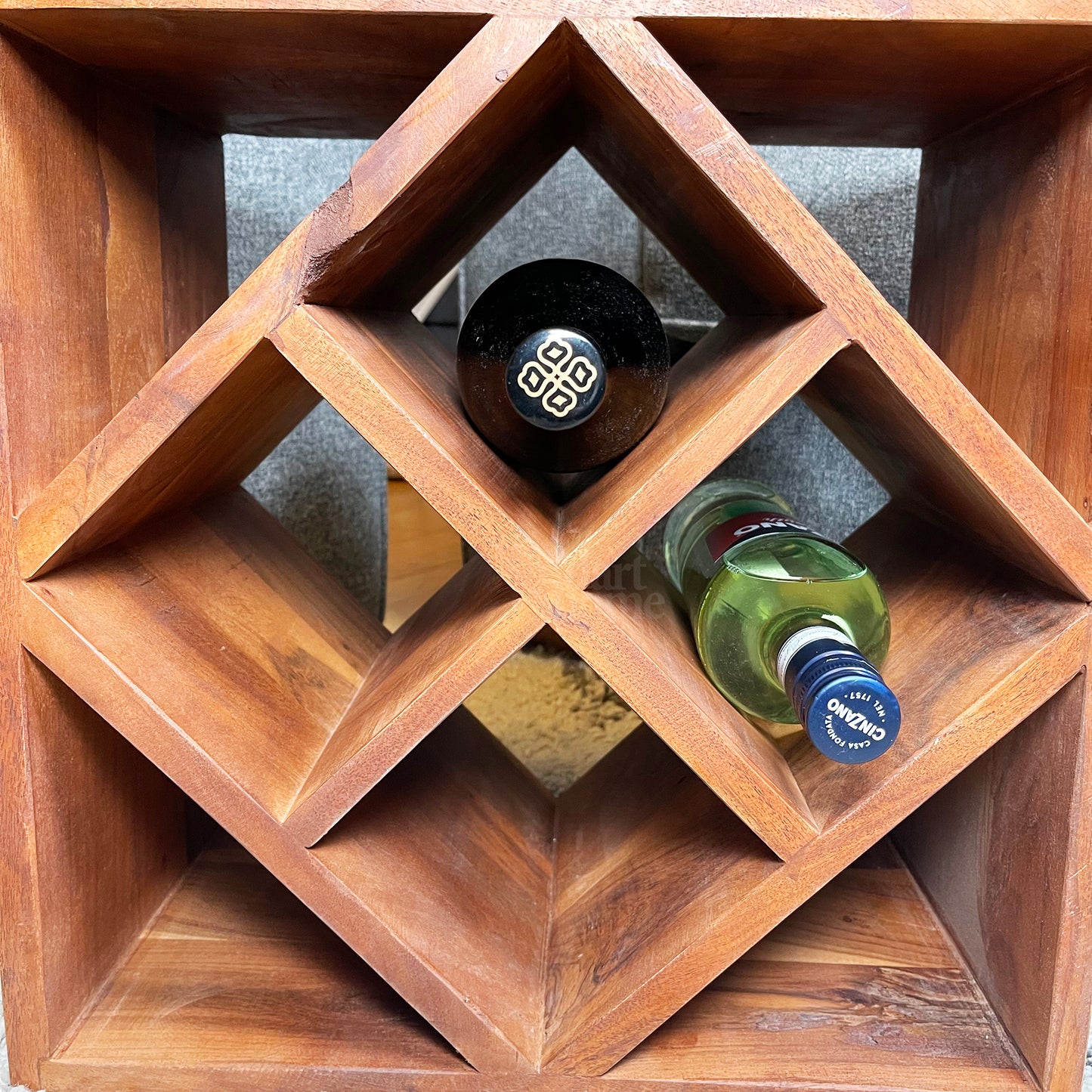 Mango Wood 8 Wine Bottle Holder