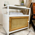 White Rattan Bedside Cabinet