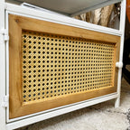 White Rattan Bedside Cabinet