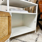 White Rattan Bedside Cabinet