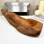 Teak Root Wood Oval Log Bowl 49cm