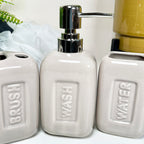 4 Piece Stadium Bathroom Accessory Set - Stone