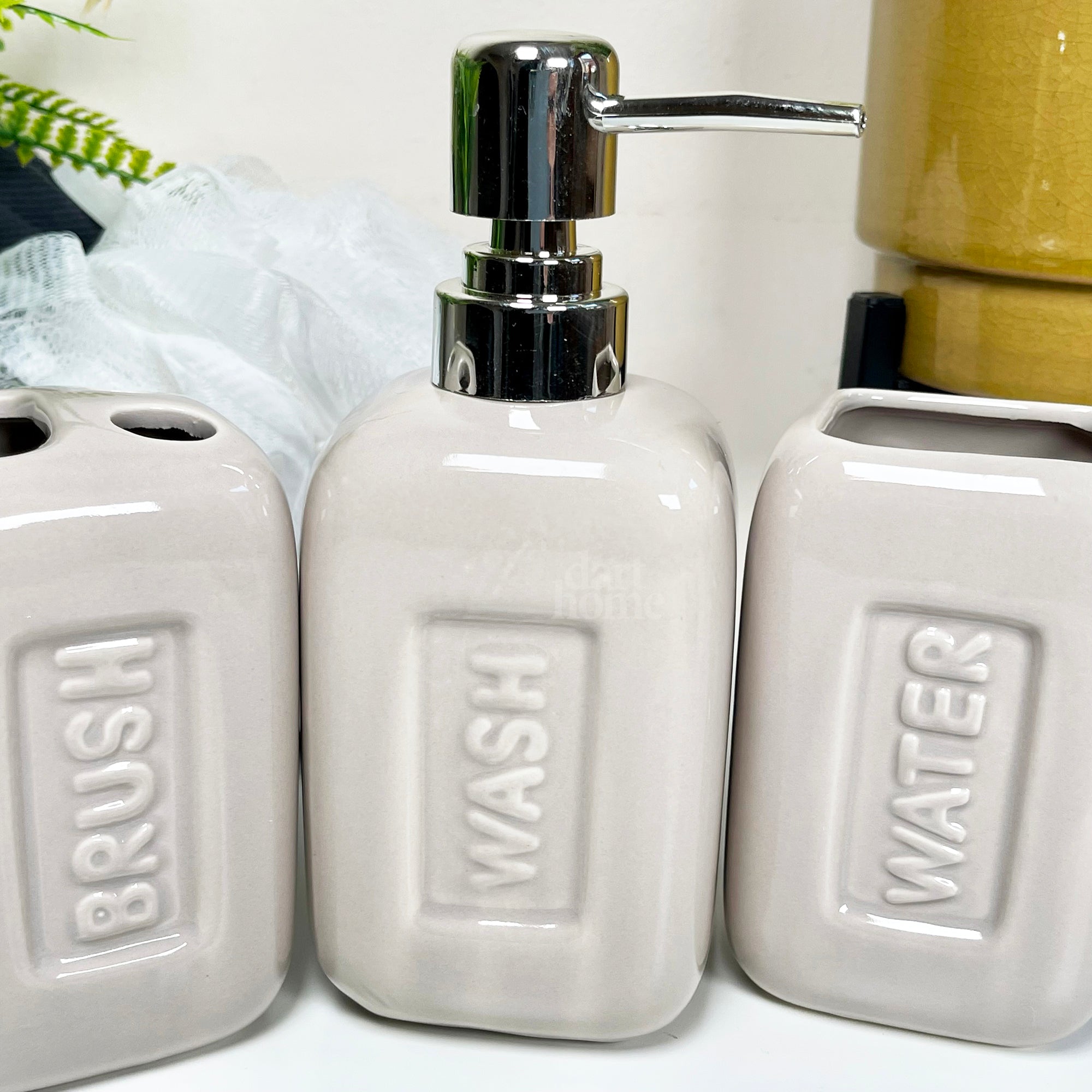 4 Piece Stadium Bathroom Accessory Set - Stone