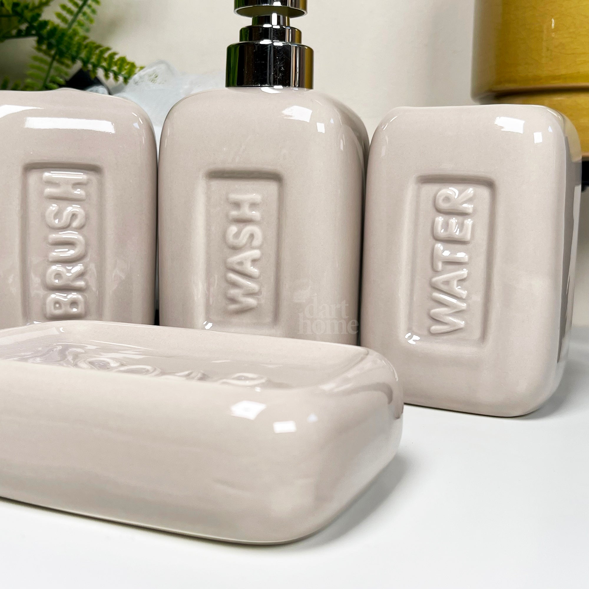 4 Piece Stadium Bathroom Accessory Set - Stone