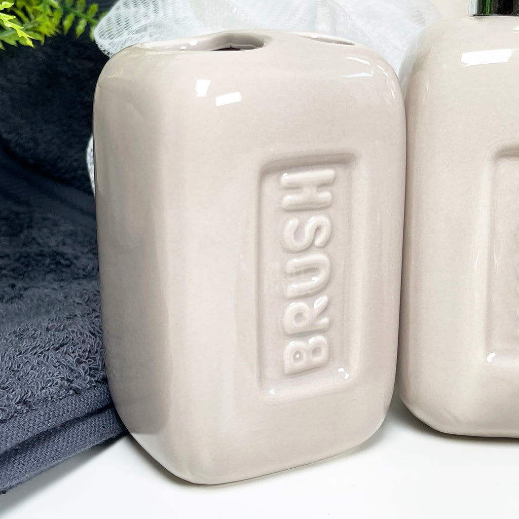 4 Piece Stadium Bathroom Accessory Set - Stone