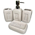 4 Piece Stadium Bathroom Accessory Set - Stone