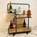 Iron And Mango Wood Drinks Trolley