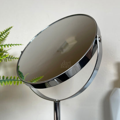 2x Magnifying Chrome Pedestal Mirror