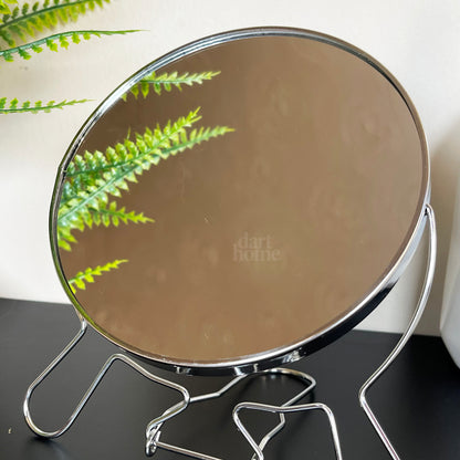 2x Magnifying Chrome Travel Mirror