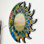 Mosaikspiegel mit Sonne und Mond
