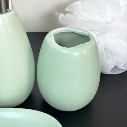 Pastel Green 4 Piece Bathroom Accessory Set