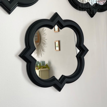 Black Quarterfoil Wall Mirrors Set Of 3