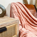 Blush Pink Super Soft Flannel Fleece Throw 140x180cm