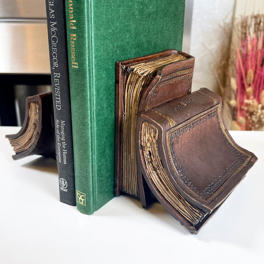 Pair Of Old Books Bookend Set