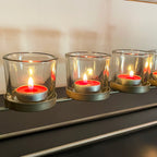 Goldfarbenes Multi-Hurricane-Kerzenhalter-Set