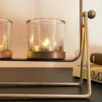 Goldfarbenes Multi-Hurricane-Kerzenhalter-Set