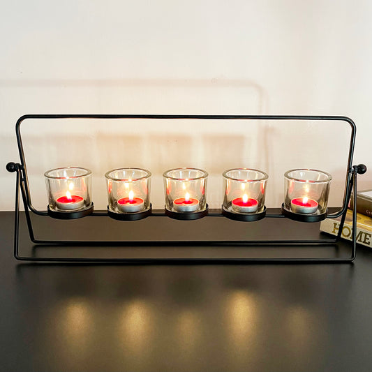 Black Multi Hurricane Candle Holder Set