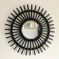 Schwarzer Rattanspiegel 50 cm