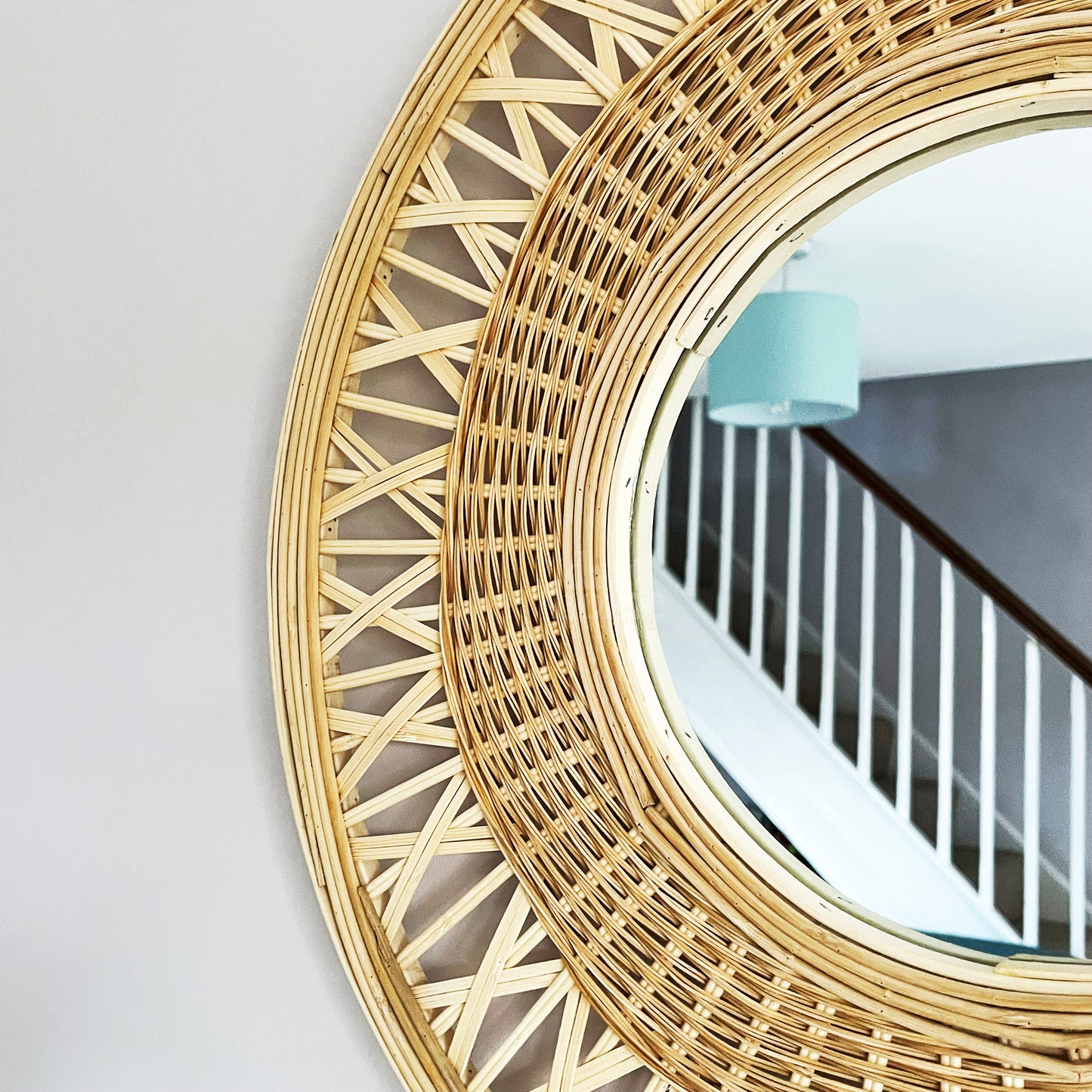 Round Natural Bamboo Mirror 56cm