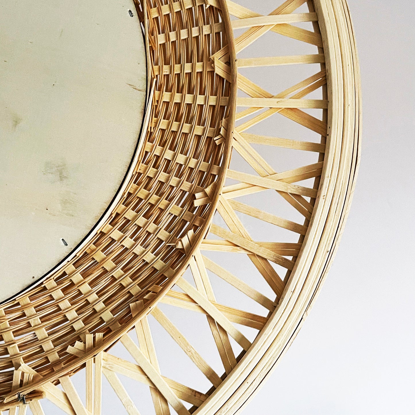 Round Natural Bamboo Mirror 56cm