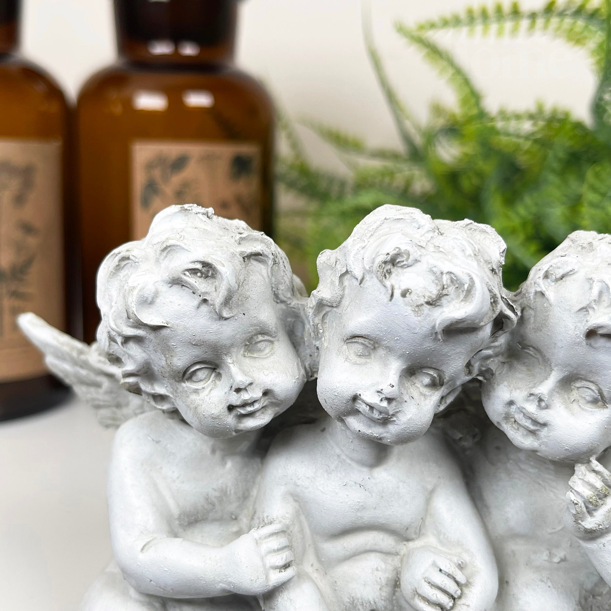 White Cherub Triplets Ornament