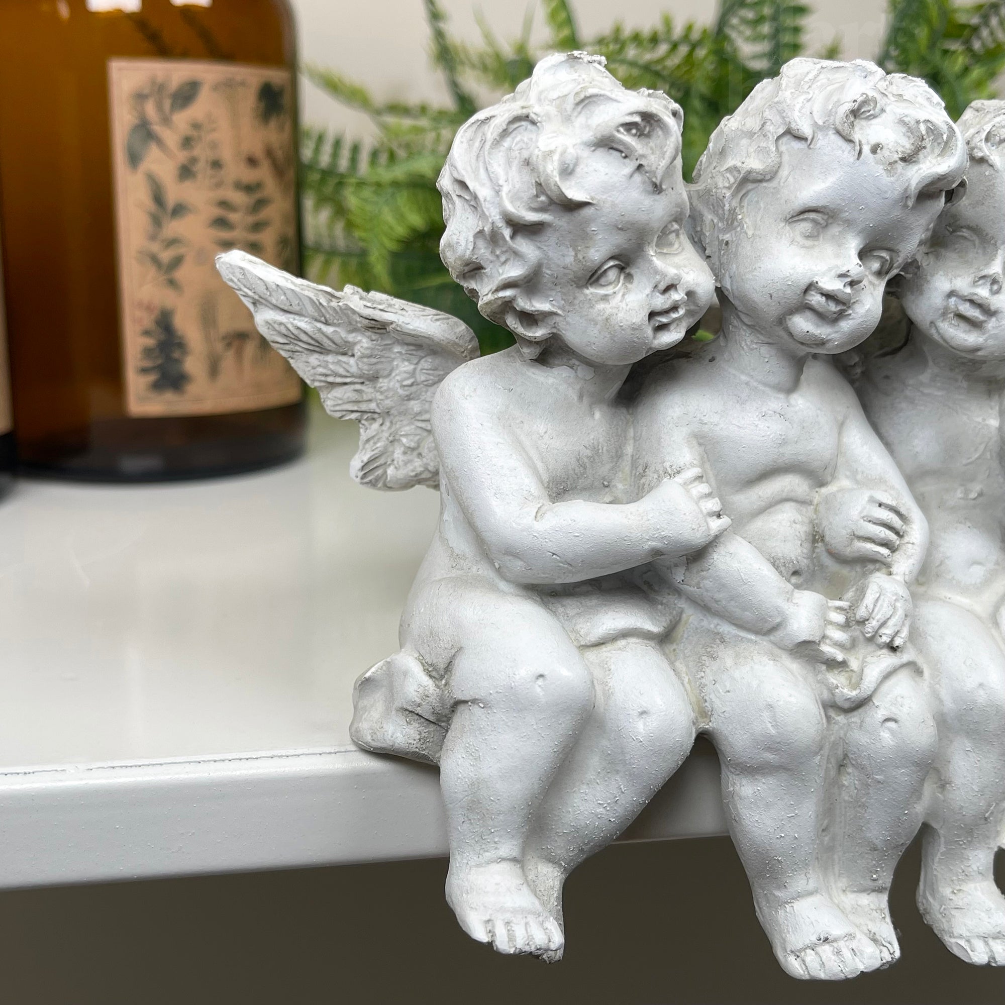 White Cherub Triplets Ornament