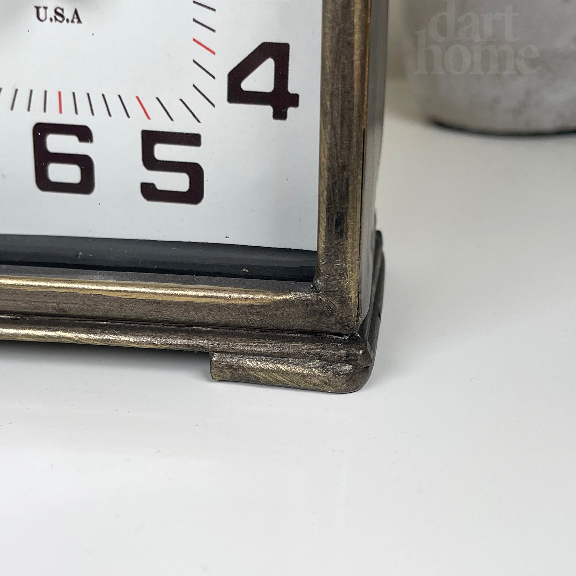 Antike quadratische Kutschenuhr aus Messing