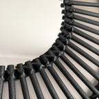 Black Rattan Mirror 80cm